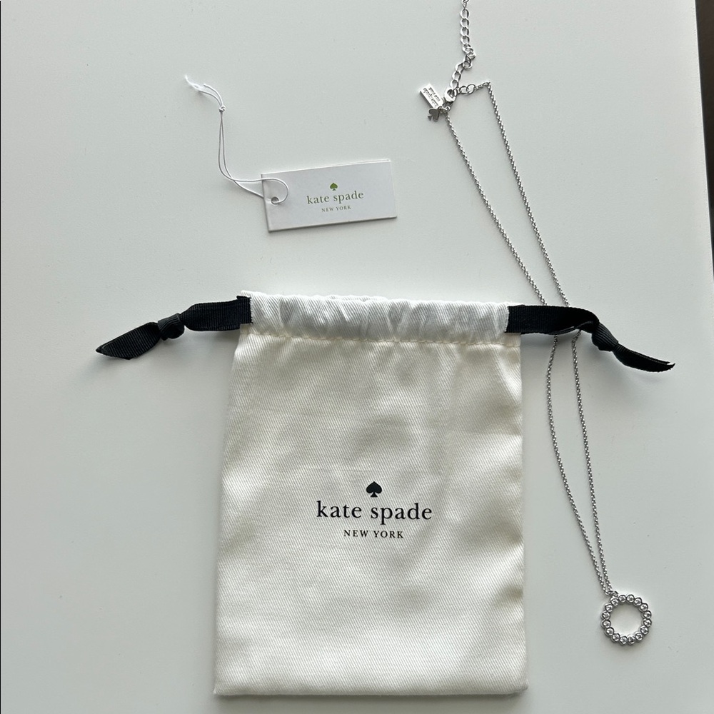 Kate Spade Full Circle Silver Chain Necklace with Circular Pendant